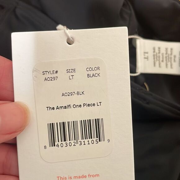 Andie Swim Amalfi One Piece LT Swimsuit Black size Large Tall NWT long torso - Picture 5 of 7